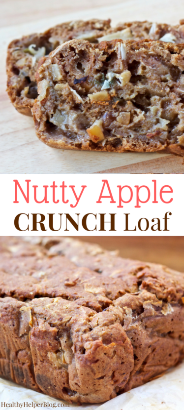 Nutty Apple Crunch Loaf | Healthy Helper @Healthy_Helper Nutty Apple Crunch Loaf | Healthy Helper @Healthy_Helper Nutty, apple-filled, and delicious! This gluten-free, vegan loaf is awesome for munching as snack time or serving at breakfast. Refined sugar free and made with wholesome, all natural ingredients. 