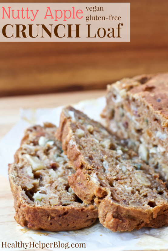 Nutty Apple Crunch Loaf | Healthy Helper @Healthy_Helper Nutty, apple-filled, and delicious! This gluten-free, vegan loaf is awesome for munching as snack time or serving at breakfast. Refined sugar free and made with wholesome, all natural ingredients. 