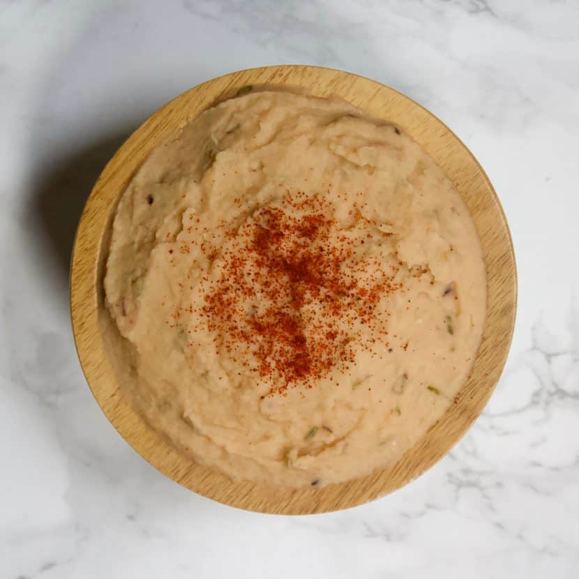 Smokey White Bean Puree | Healthy Helper Creamy and smooth bean puree perfectly seasoned with herbs and finished with a delicious smokey flavor! With the same texture as mashed potatoes, this dish will be a welcome addition to your table with less carbs and fat, more protein, and a much better nutritional profile. Vegan and gluten-free too! 
