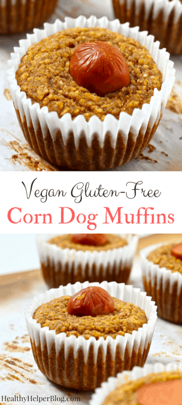 Vegan Corn Dog Muffins | Healthy Helper @Healthy_Helper A healthy version of two classic 'junk foods'! Cornbread and vegan hot dogs combine in the ultimate fun food you can feel good about eating. Soft, fluffy corn muffins and delicious hotdogs make for a satisfying snack or side for your next tailgate! 