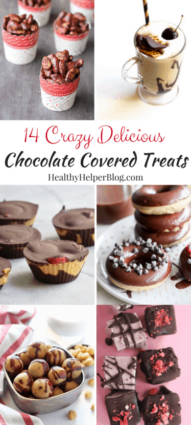14 Crazy Delicious Chocolate Covered Treats | Healthy Helper @Healthy_Helper The ultimate roundup of chocolate covered treats and eats. From nuts and dried fruit to truffles and pretzels, you're sure to find a chocolate-coated delight that suits your fancy! Some healthy, some indulgent, ALL DELICIOUS! 