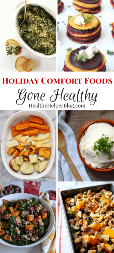 Holiday Comfort Foods Gone Healthy | Healthy Helper @Healthy_Helper All your holiday favorites made healthy and light with simple ingredient swaps, fresh foods, and easy cooking hacks! Fun twists on classic holiday dishes with all the taste AND a much better nutritional profile.