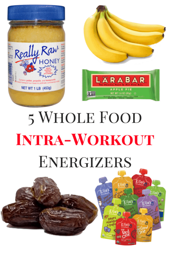 5 Whole Food Intra-Workout Energizers | Healthy Helper @Healthy_Helper Forget GUs, gels, and other processed fuel options! Whole, real foods are your best bet for keeping up your stamina during a tough endurance workout or long distance event. These whole food selections are easy to consume during your workout, provide great nutrition, and are all natural!