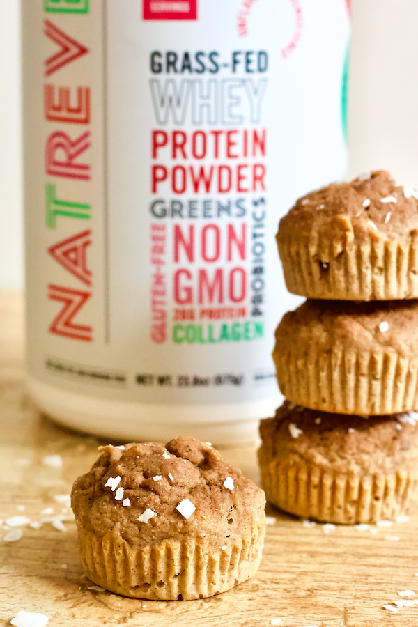 Coconut Gingerbread Protein Muffins | Soft and fluffy gingerbread muffins with the sweet flavor of coconut! Gluten-free, high protein, and no added sugar...these muffins are perfect for enjoying year round.