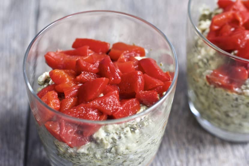 Creamy Vegan Pesto Dip with Roasted Red Peppers | Healthy Helper @Healthy_Helper
