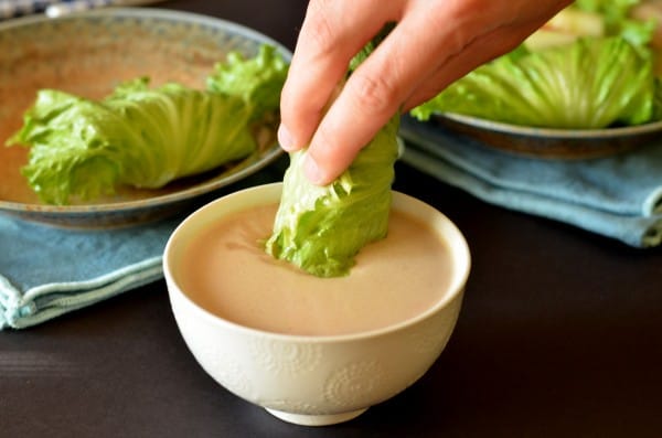 Fresh Lettuce Wraps with Peanut Dipping Sauce | Healthy Helper @Healthy_Helper