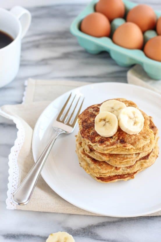Peanut Butter Coconut Flour Pancakes | Healthy Helper @Healthy_Helper