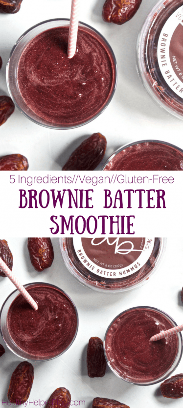 5 Ingredient Brownie Batter Smoothie | Healthy Helper @Healthy_Helper This decadent, date-sweetened Brownie Batter Smoothie is super easy to make and tastes like dessert for breakfast! Thick, creamy, and full of nutrients. It's vegan and gluten-free, too! 
