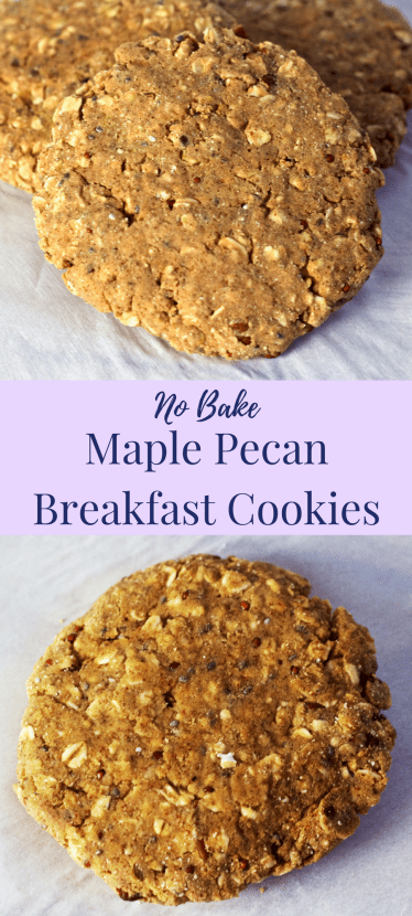 No Bake Maple Pecan Breakfast Cookies [gluten-free + vegan] | Healthy Helper @Healthy_Helper Soft n' doughy salted maple pecan cookies are just what you need to start your day on a sweet note! Full of plant-based protein, gluten-free, and delicious. They're like eating dessert for breakfast!