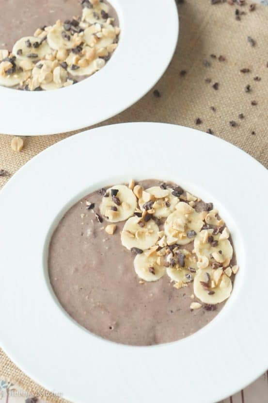 Healthy Chocolate Peanut Butter Smoothie Bowl | Healthy Helper @Healthy_Helper