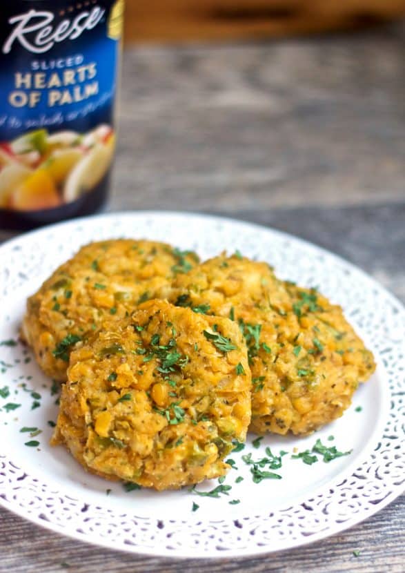 Healthy Summer Corn Cakes | Healthy Helper @Healthy_Helper An easy, healthy Summer Corn Cake recipe that's vegan and gluten-free. Baked instead of fried, these soft cakes are low-fat, oil-free, and totally unique from the inclusion of exotic Hearts of Palm. Enjoy as a meatless main dish or a plant-based side all season long.