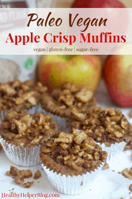 Paleo Apple Crisp Muffins | Healthy Helper @Healthy_Helper Your favorite fall dessert in muffin form! These Paleo Apple Crisp Muffins are the perfect snack for celebrating apple season with. Sweet, subtly spiced, and covered with that classic crumb topping you've come to know and love! Vegan, gluten-free, grain-free, and sure to please the whole family!