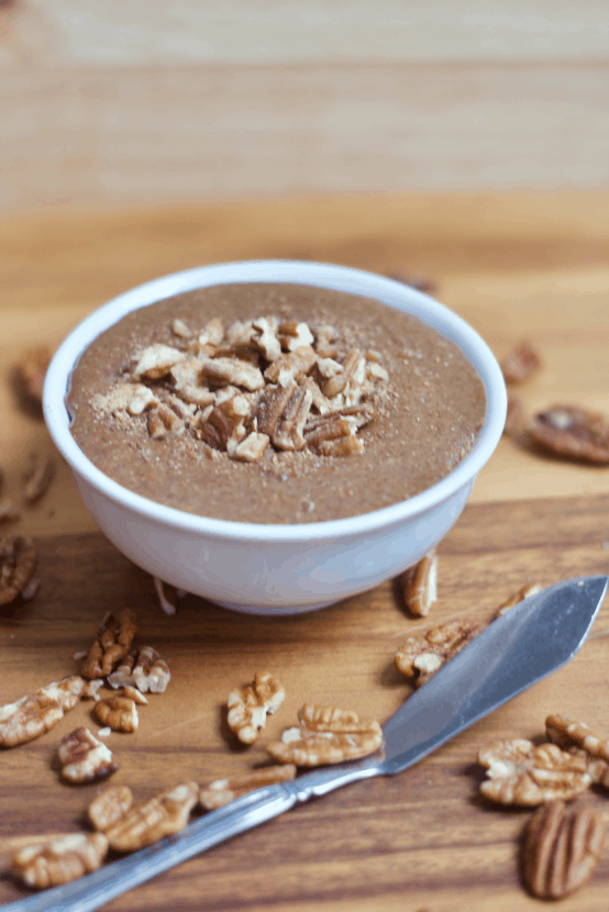 3 Ingredient Pecan Pie Butter | Healthy Helper @Healthy_Helper All the flavor of your FAVORITE holiday pie in nut butter form! This 3 ingredient Pecan Pie Butter is creamy, smooth, and so rich without any added oils. It's fruit-sweetened, vegan, and gluten-free. The perfect craving crusher when all you want it a slice of homemade pie!