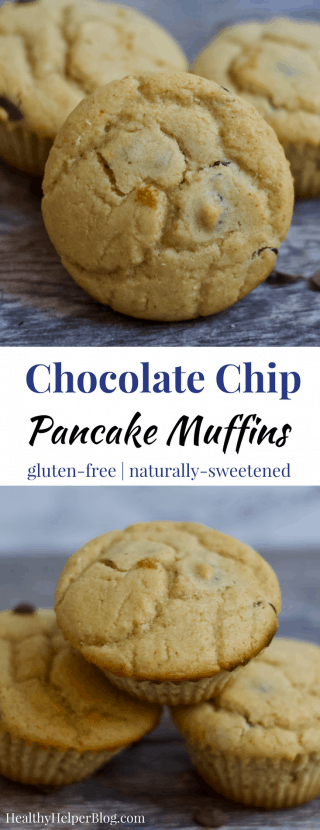 Chocolate Chip Pancake Muffins | Healthy Helper @Healthy_Helper Soft n' fluffy Chocolate Chip Pancake Muffins are the perfect grab n' go breakfast or snack that the whole family will love! Gluten-free, made from wholesome ingredients, and so easy to make. They're a delicious, healthy way to start your day! 