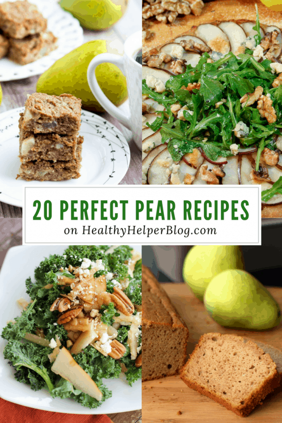 20 Perfect Pear Recipes | Healthy Helper @Healthy_Helper A roundup of the best healthy recipes made with pears to celebrate National Pear Month! Fruity, sweet, and totally perfect for enjoying this delicious seasonal delight!