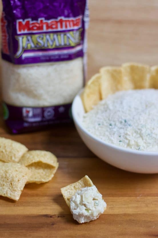Thai Coconut Rice Dip | Healthy Helper @Healthy_Helper A fragrant and flavorful rice dip made with toasted coconut, rich sesame oil, green curry, and fresh spices. Savory, satisfying, and perfect for pairing with your favorite crudite or rice chips!