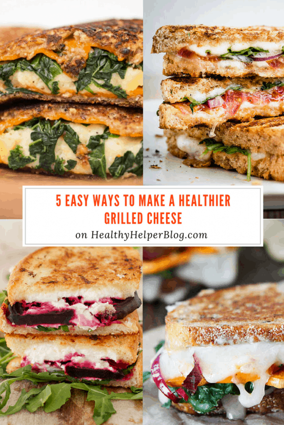 5 Easy Ways to Make a Healthier Grilled Cheese | Healthy Helper @Healthy_Helper A roundup of my go-to food tips to take a classic grilled cheese sandwich to the next level! Healthy food hacks that are simple and delicious. 