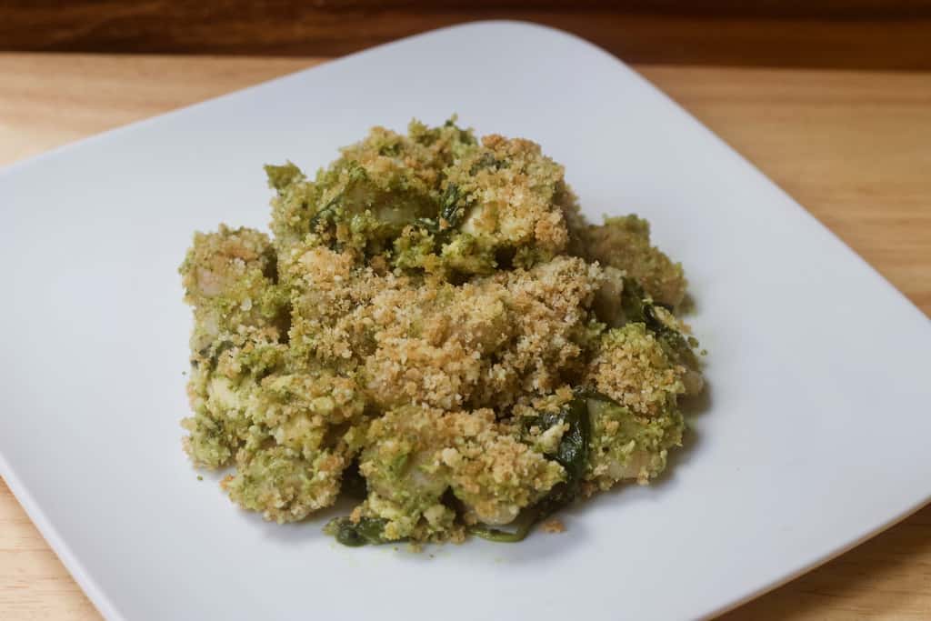 Baked Pesto Gnocchi with Tuna [glutenfree + vegan option] • Healthy Helper