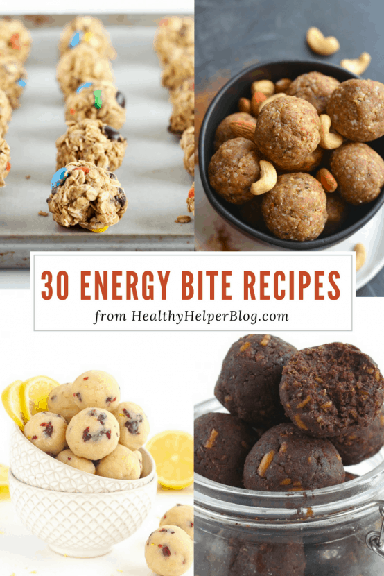 30 Energy Bite Recipes You Need to Make Today | Healthy Helper The ULTIMATE energy bite roundup! Healthy, easy to make bite recipes that make for perfect snacks to fuel your day. Vegan, gluten-free, and grain-free options.