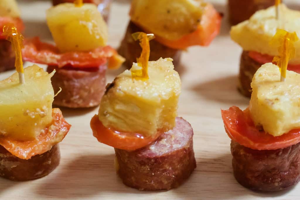 Sausage, Pepper, and Pineapple Skewers [glutenfree + paleo friendly