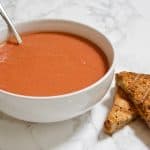 10 Minute Tomato Soup - Better Than Campbell's | The BEST homemade tomato soup you'll ever have! This copycat Campbell's recipe is vegan, gluten-free, low in fat & calories, and is ready in LESS than 10 minutes. 