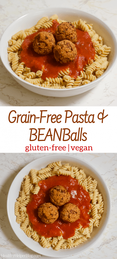 Grain-Free Pasta and BEANBalls | A gluten-free, plant-based twist on spaghetti and meatballs! This Grain-Free Pasta and BEANBalls meal will please all Italian food lovers whether they're vegan or not.