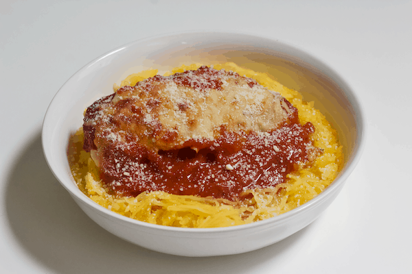 Low-Carb KETO Gluten-Free Chicken Parmesan with Spaghetti Squash
