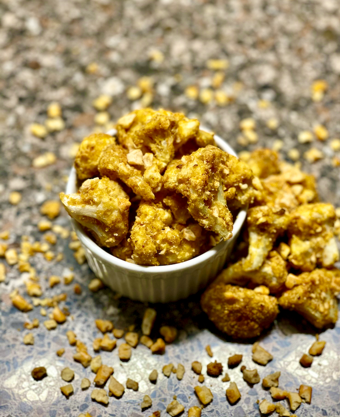 Honey Dijon Cauliflower Pretzel Poppers | Savory cauliflower bites coated with grain-free honey dijon pretzels. Crunchy on the outside, perfectly cooked inside. Paleo-friendly, gluten-free, and easy to make.