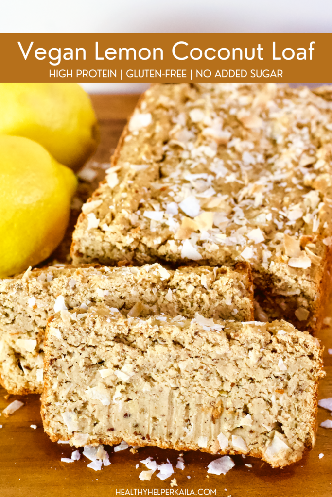 Vegan Lemon Coconut Loaf | This healthy, vegan Lemon Coconut Loaf is high protein, gluten-free, and has no added sugar. The perfect sweet snack or breakfast for Spring!