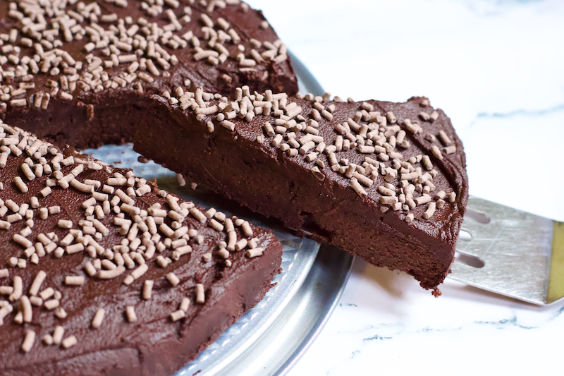 Gluten-Free Chocolate Peppermint Cake with 2-Ingredient Frosting