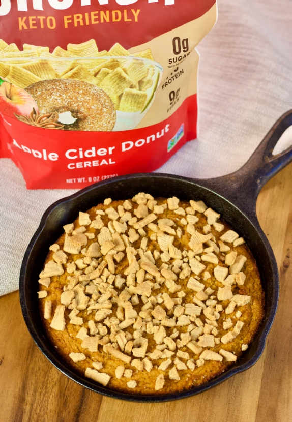 This Apple Cider Donut Snickerdoodle Skillet Cookie will be your favorite healthy, sweet snack. Grain-free, dairy-free, and no sugar added!