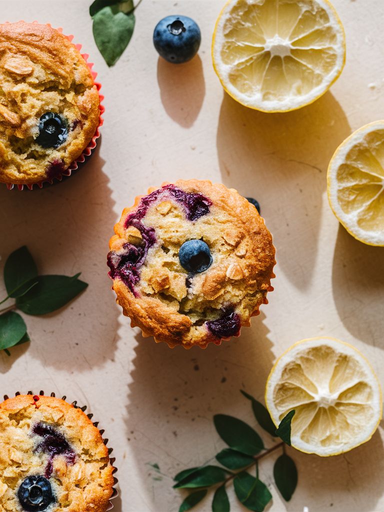 Vegan Blueberry Lemon Oat Muffins